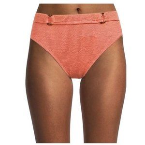 NEW Time And Tru Women's Crinkle Orange Faux‎ Ring Bikini Swim Bottom 2X 20w-22w